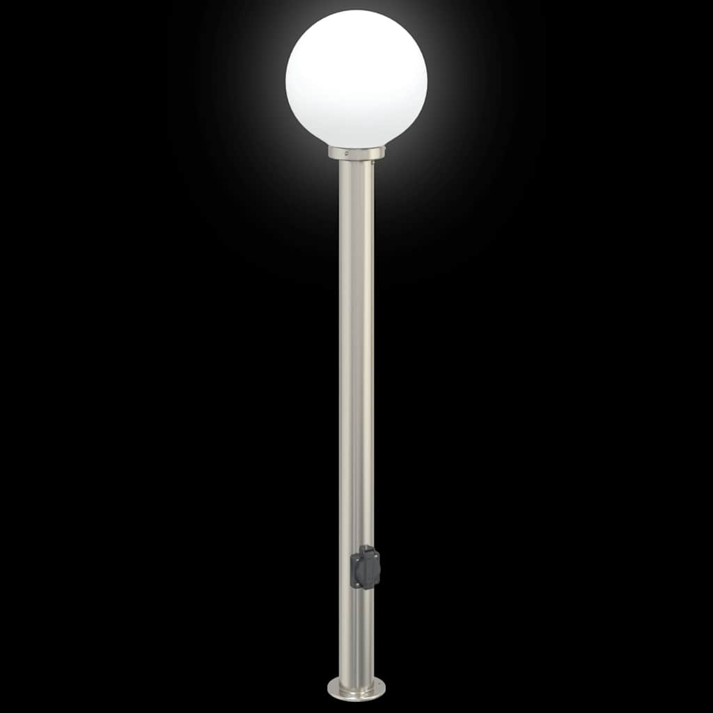 Bolderarmatuur met stopcontact 120 cm RVS IP44