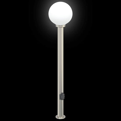 Bolderarmatuur met stopcontact 120 cm RVS IP44