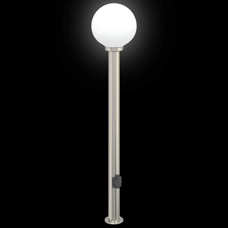 Bolderarmatuur met stopcontact 120 cm RVS IP44