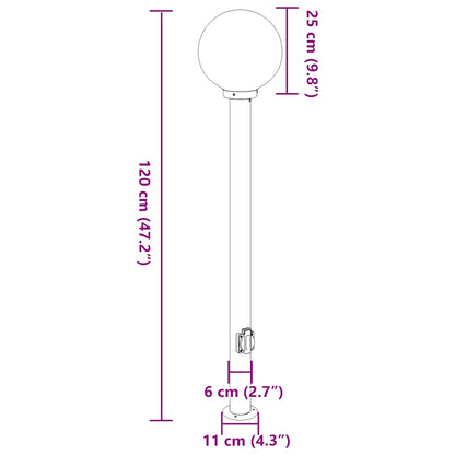Bolderarmatuur met stopcontact 120 cm RVS IP44