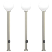 Bolderverlichting met stopcontact 3 stuks 120 cm RVS IP44