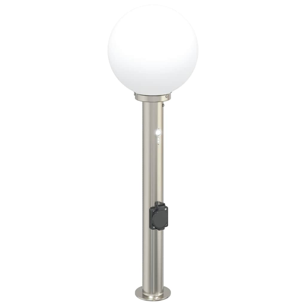 Bolderarmatuur met sensor en stopcontact 80 cm roestvrij staal IP44