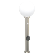 Bolderarmatuur met sensor en stopcontact 80 cm roestvrij staal IP44