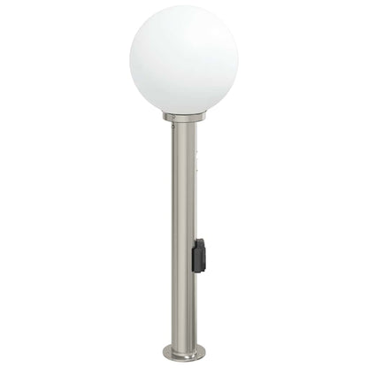 Bolderarmatuur met sensor en stopcontact 80 cm roestvrij staal IP44