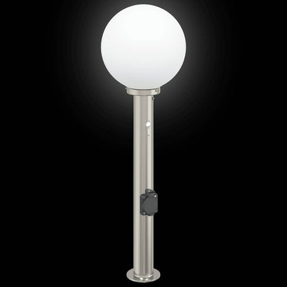 Bolderarmatuur met sensor en stopcontact 80 cm roestvrij staal IP44