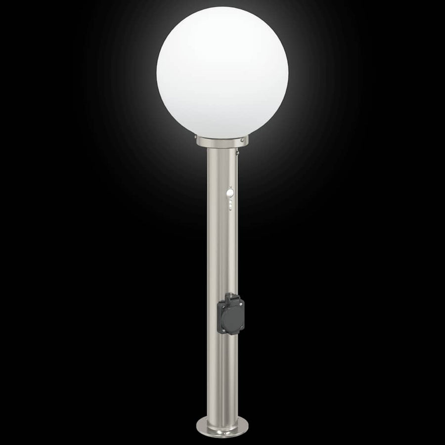 Bolderarmatuur met sensor en stopcontact 80 cm roestvrij staal IP44