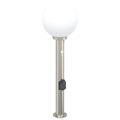 Bolderverlichting met sensor en stopcontact 3 stuks 80 cm roestvrij staal IP44