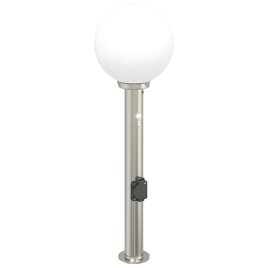 Bolderverlichting met sensor en stopcontact 3 stuks 80 cm roestvrij staal IP44