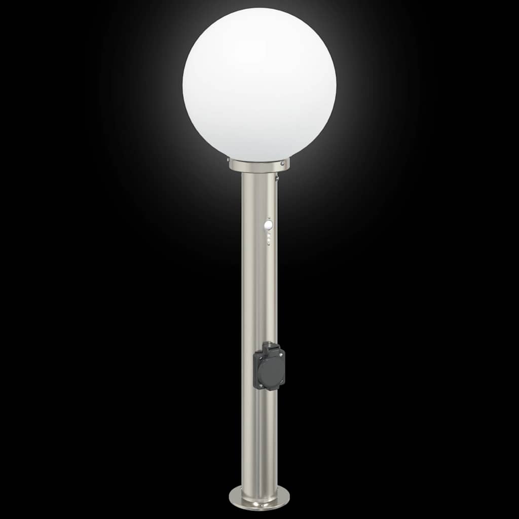 Bolderverlichting met sensor en stopcontact 3 stuks 80 cm roestvrij staal IP44