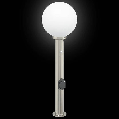 Bolderverlichting met sensor en stopcontact 3 stuks 80 cm roestvrij staal IP44
