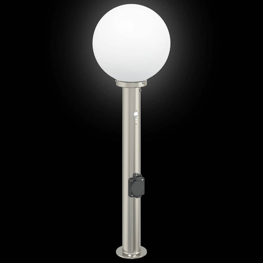 Bolderverlichting met sensor en stopcontact 3 stuks 80 cm roestvrij staal IP44