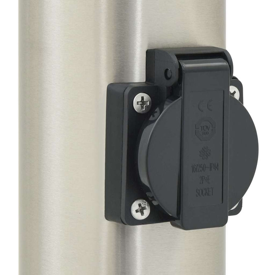Bolderverlichting met sensor en stopcontact 3 stuks 80 cm roestvrij staal IP44