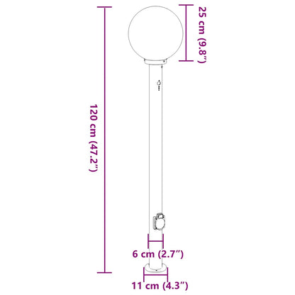 Bolderarmatuur met sensor en stopcontact 120 cm roestvrij staal IP44