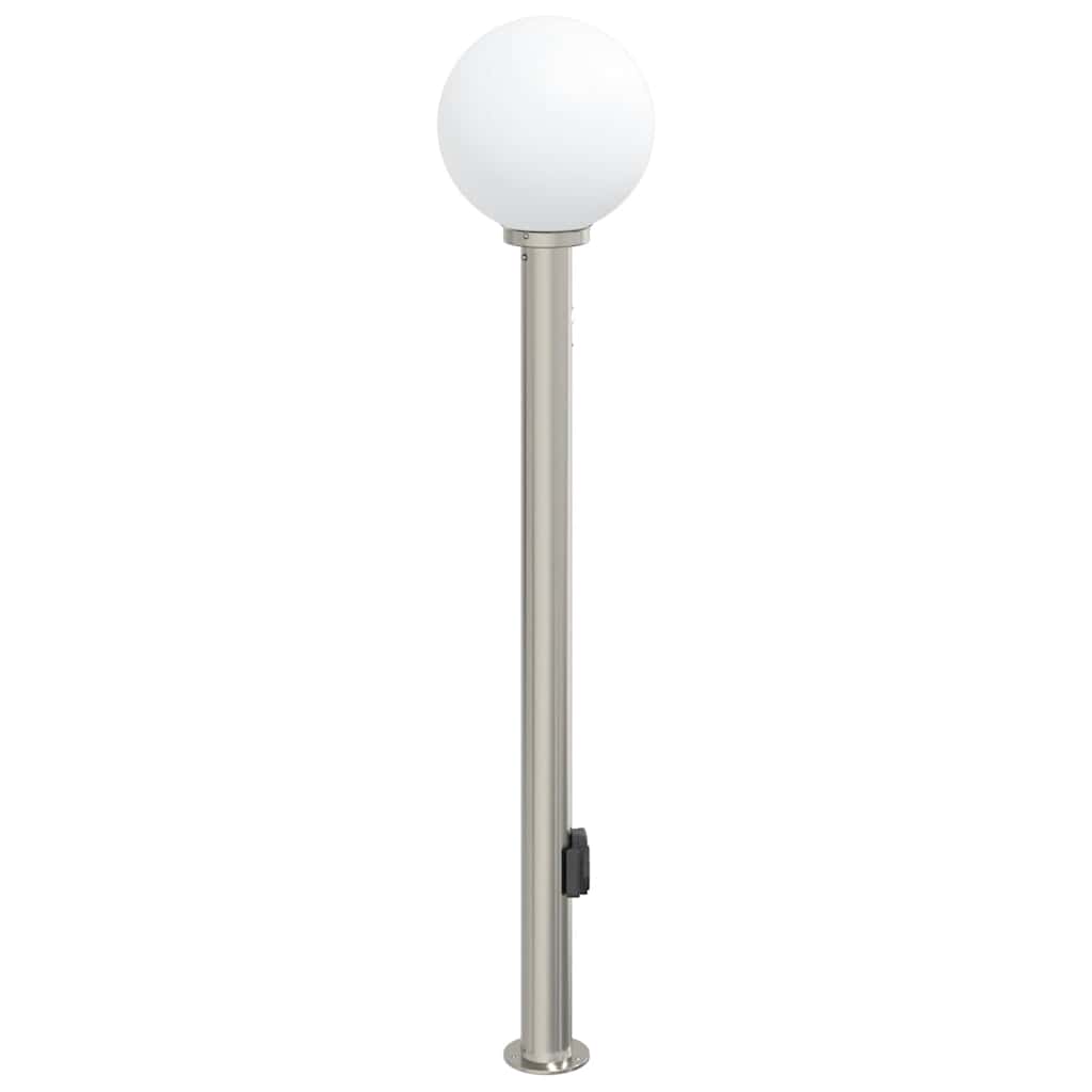 Bolderarmatuur met sensor en stopcontact 120 cm roestvrij staal IP44