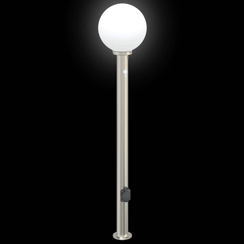 Bolderarmatuur met sensor en stopcontact 120 cm roestvrij staal IP44