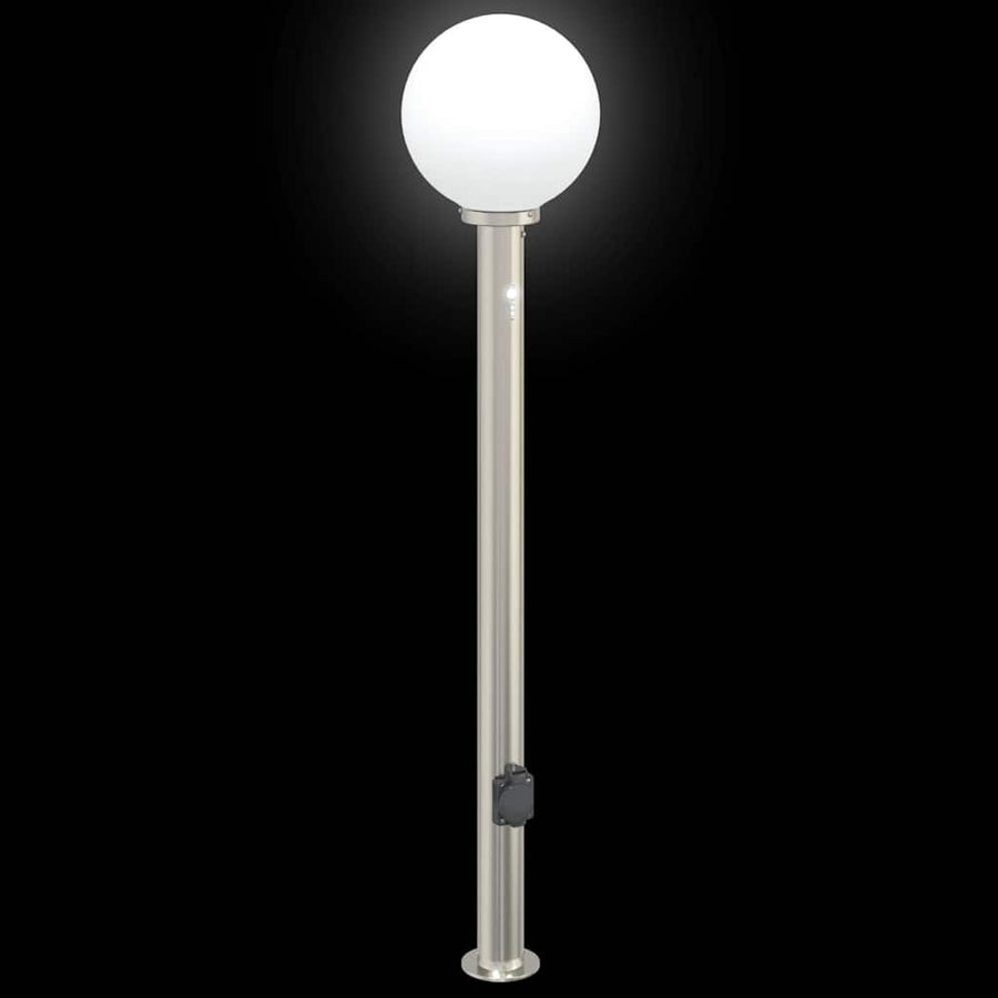 Bolderarmatuur met sensor en stopcontact 120 cm roestvrij staal IP44