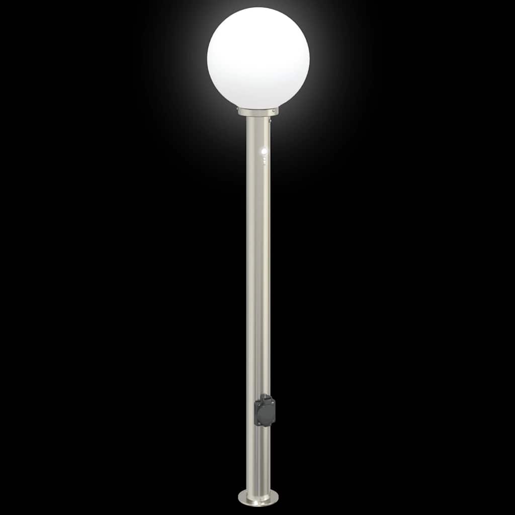Bolderverlichting met sensor en stopcontact 3 stuks 120 cm roestvrij staal IP44