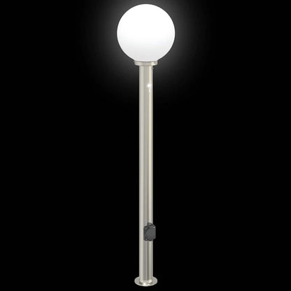 Bolderverlichting met sensor en stopcontact 3 stuks 120 cm roestvrij staal IP44