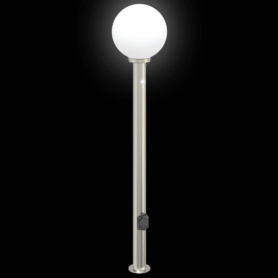 Bolderverlichting met sensor en stopcontact 3 stuks 120 cm roestvrij staal IP44