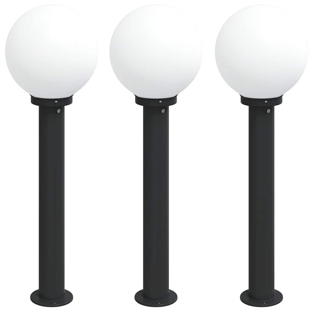 Bolderverlichting 3 stuks 80 cm Zwart IP44