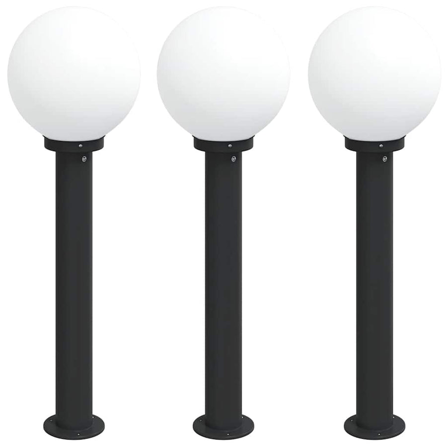 Bolderverlichting 3 stuks 80 cm Zwart IP44