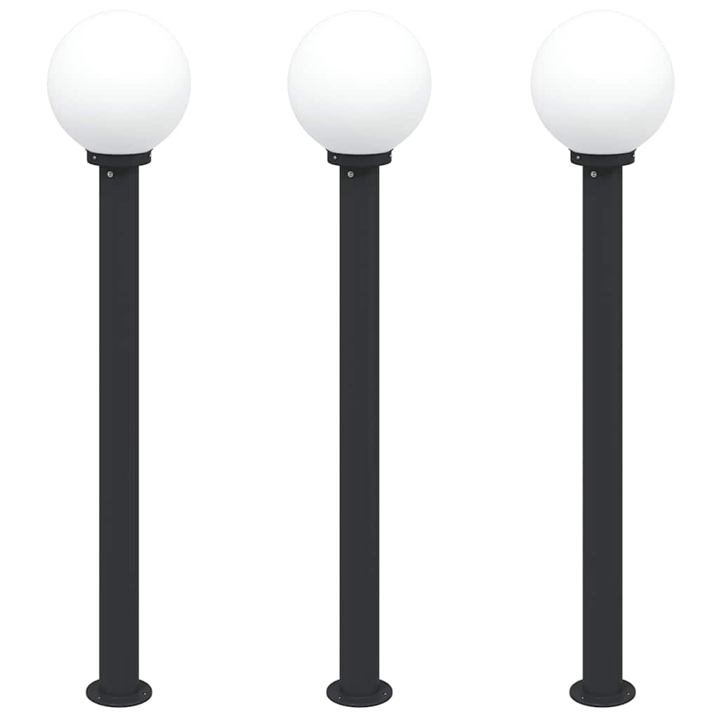 Bolderverlichting 3 stuks 120 cm Zwart IP44