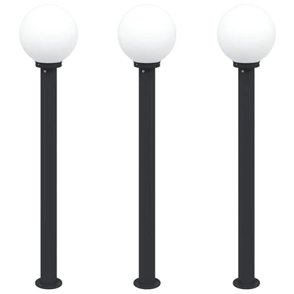 Bolderverlichting 3 stuks 120 cm Zwart IP44