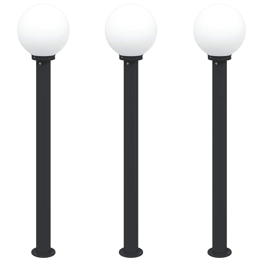 Bolderverlichting 3 stuks 120 cm Zwart IP44