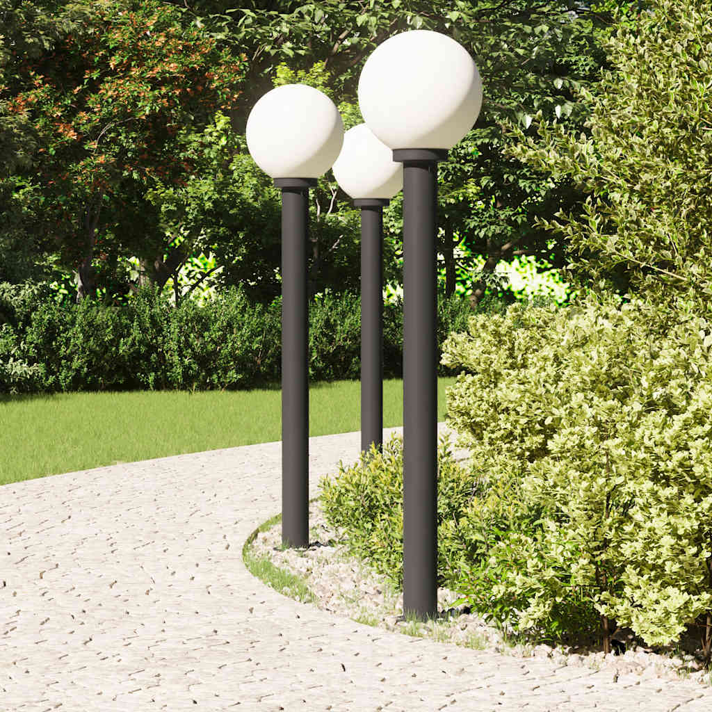 Bolderverlichting 3 stuks 120 cm Zwart IP44
