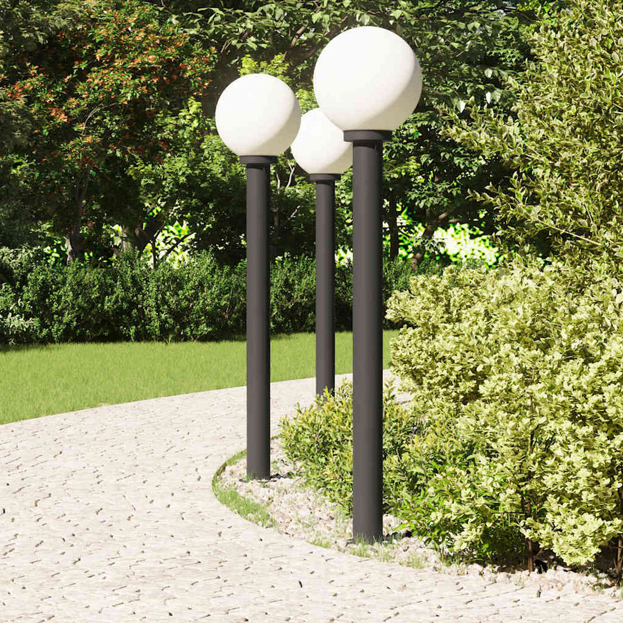 Bolderverlichting 3 stuks 120 cm Zwart IP44