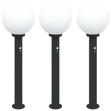 Bolderverlichting met sensor 3 stuks 80 cm Zwart IP44