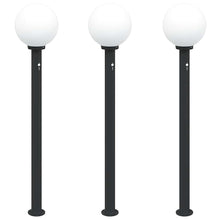 Bolderverlichting met sensor 3 stuks 120 cm Zwart IP44