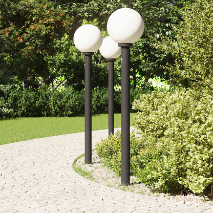Bolderverlichting met sensor 3 stuks 120 cm Zwart IP44