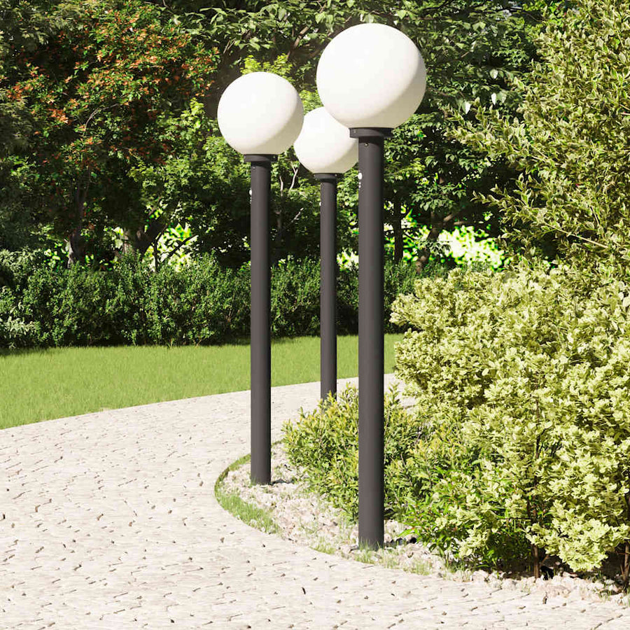 Bolderverlichting met sensor 3 stuks 120 cm Zwart IP44