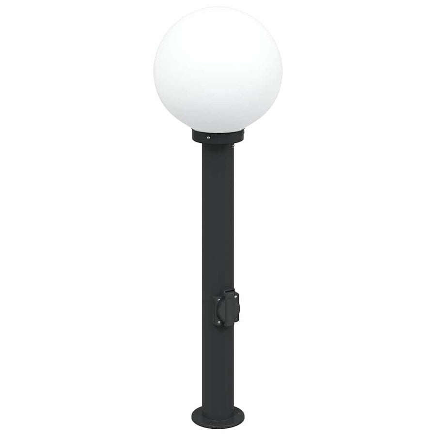 Bolderarmatuur met stopcontact 80 cm Zwart IP44