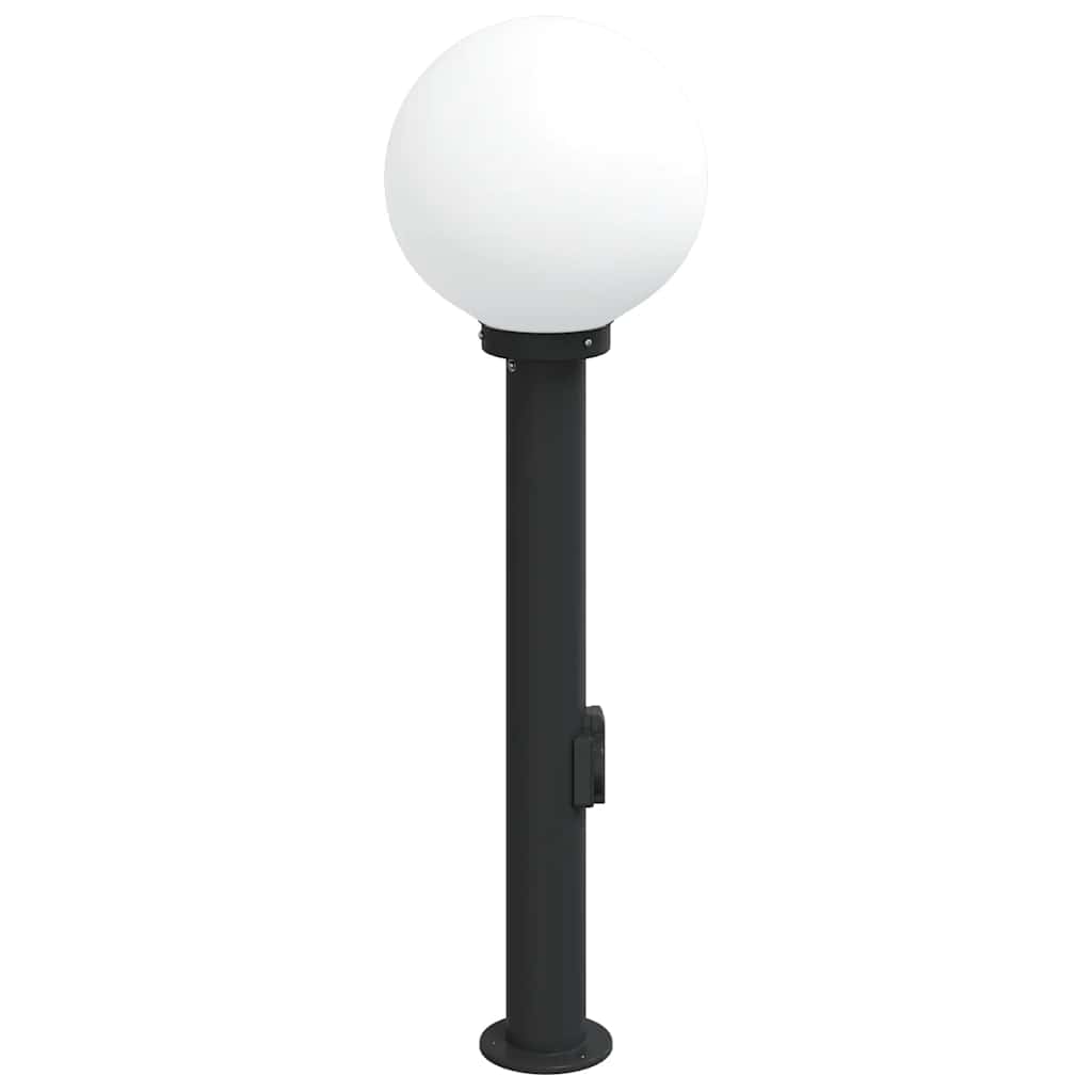 Bolderarmatuur met stopcontact 80 cm Zwart IP44