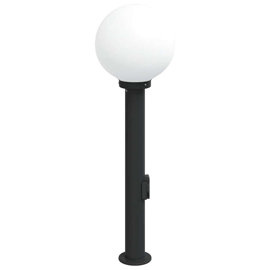 Bolderarmatuur met stopcontact 80 cm Zwart IP44