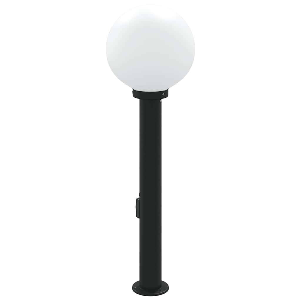 Bolderarmatuur met stopcontact 80 cm Zwart IP44