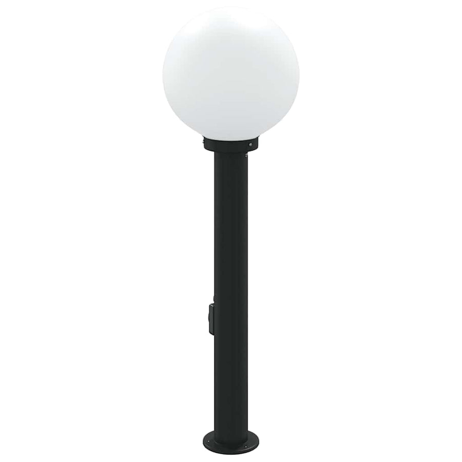 Bolderarmatuur met stopcontact 80 cm Zwart IP44