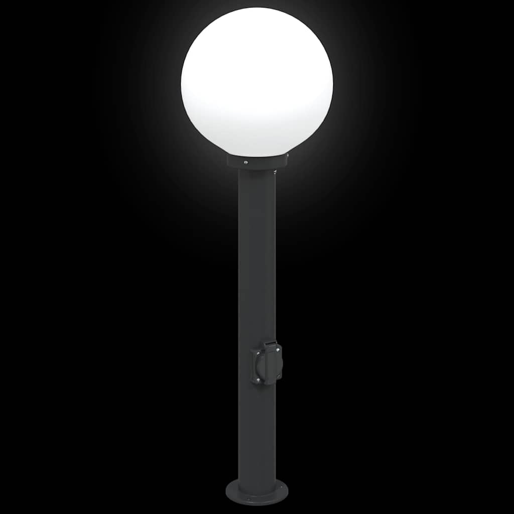 Bolderarmatuur met stopcontact 80 cm Zwart IP44