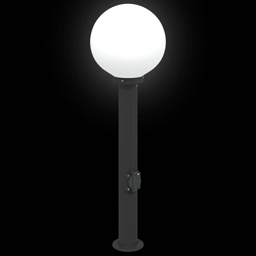 Bolderarmatuur met stopcontact 80 cm Zwart IP44