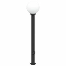 Bolderarmatuur met stopcontact 120 cm Zwart IP44
