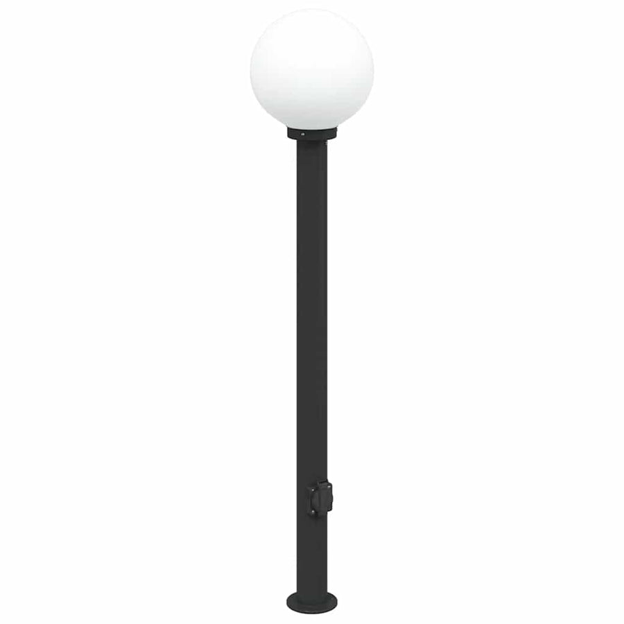 Bolderarmatuur met stopcontact 120 cm Zwart IP44