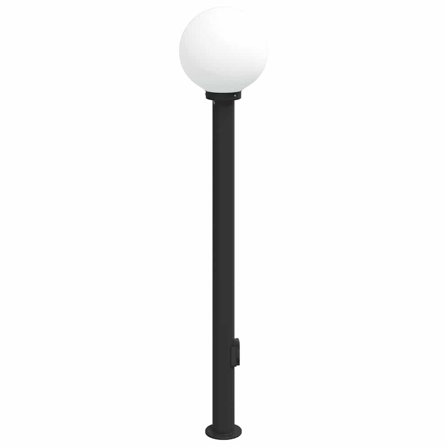 Bolderarmatuur met stopcontact 120 cm Zwart IP44