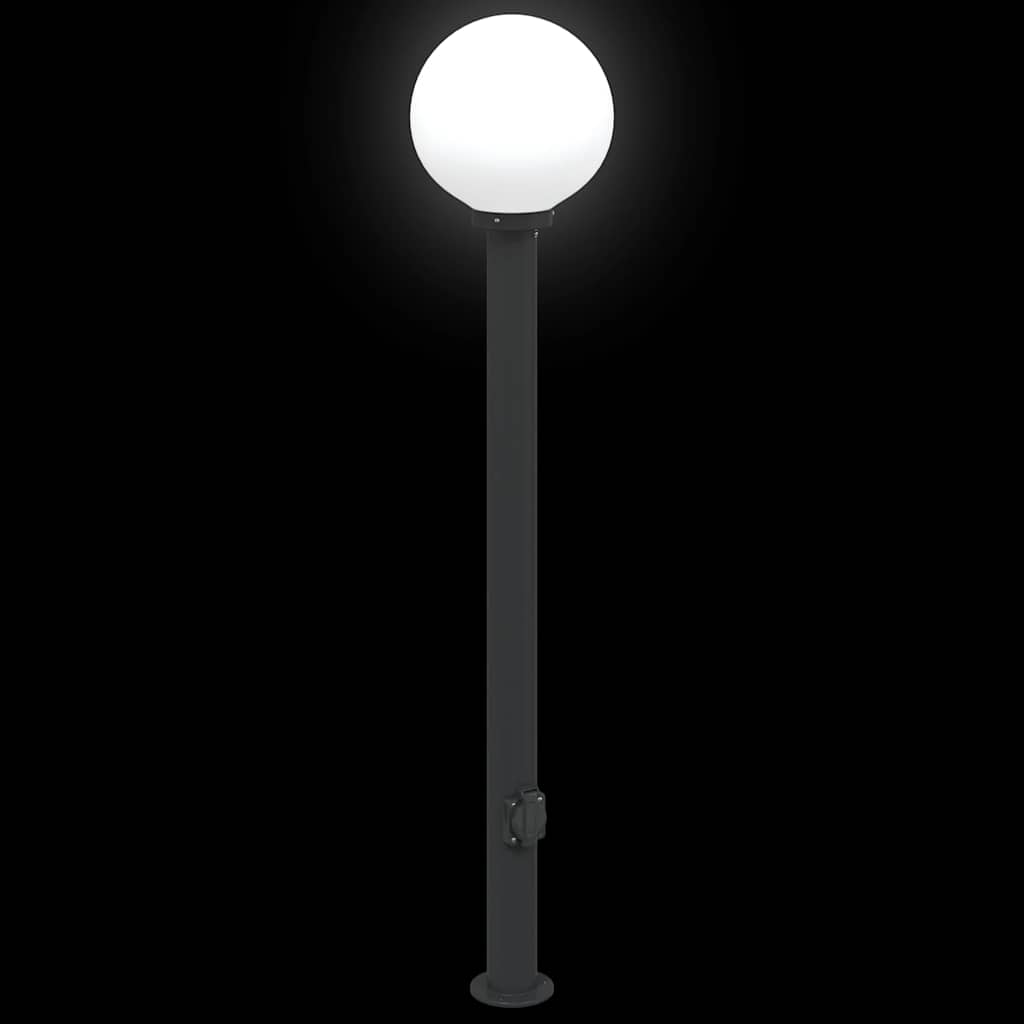 Bolderarmatuur met stopcontact 120 cm Zwart IP44
