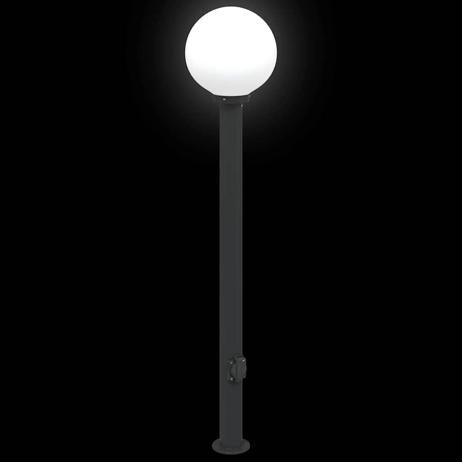 Bolderarmatuur met stopcontact 120 cm Zwart IP44