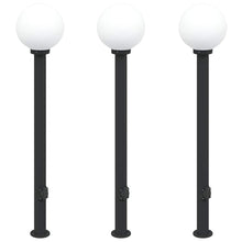 Bolderverlichting met stopcontact 3 stuks 120 cm Zwart IP44