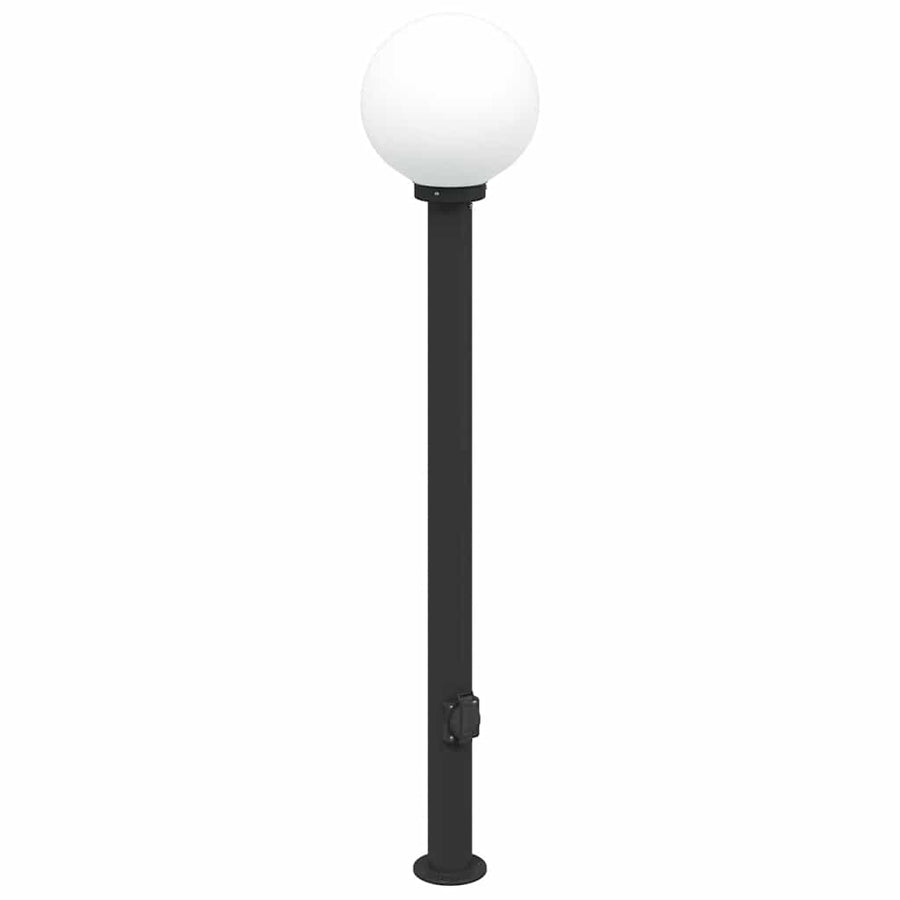 Bolderverlichting met stopcontact 3 stuks 120 cm Zwart IP44