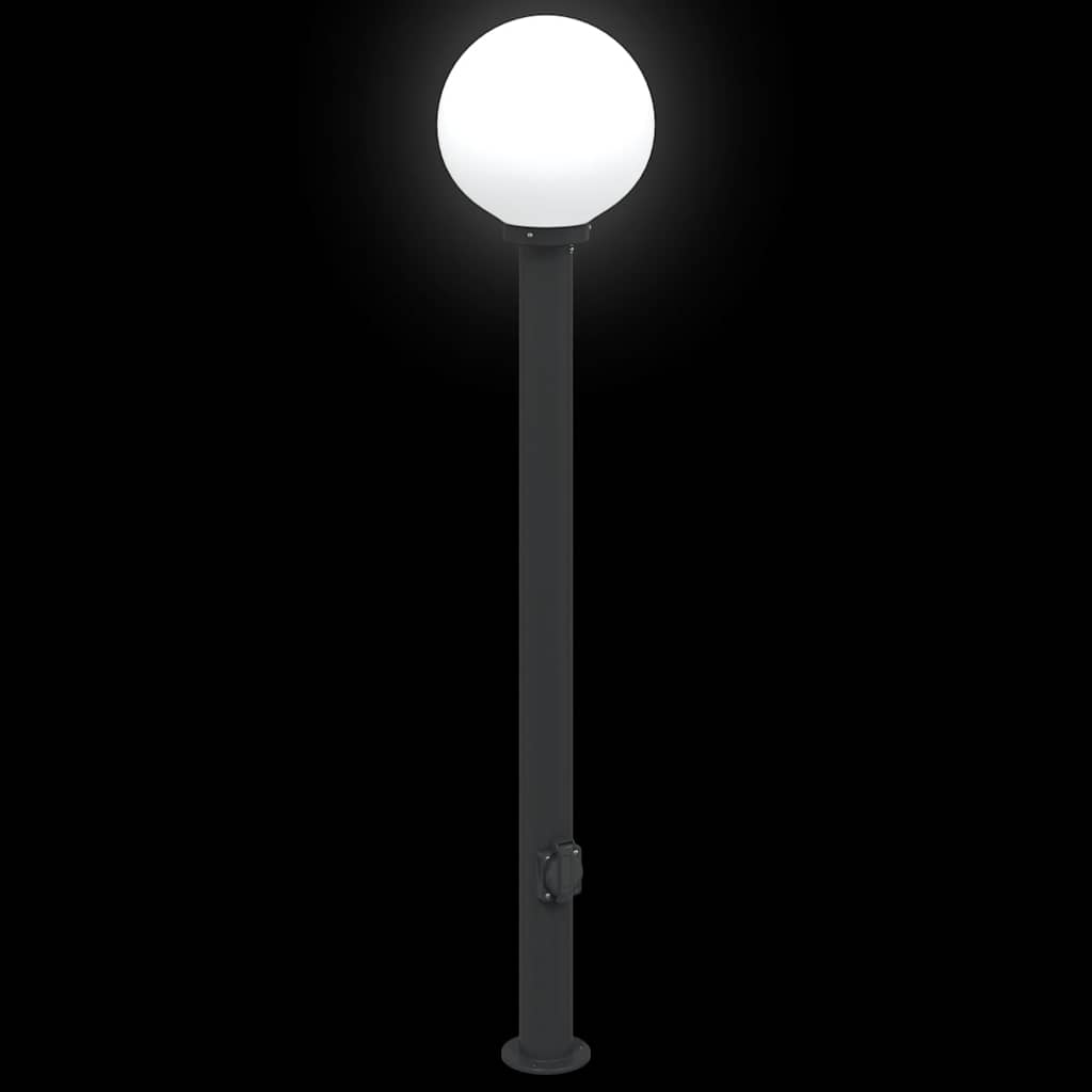 Bolderverlichting met stopcontact 3 stuks 120 cm Zwart IP44