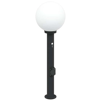 Bolderarmatuur met sensor en stopcontact 80 cm zwart IP44
